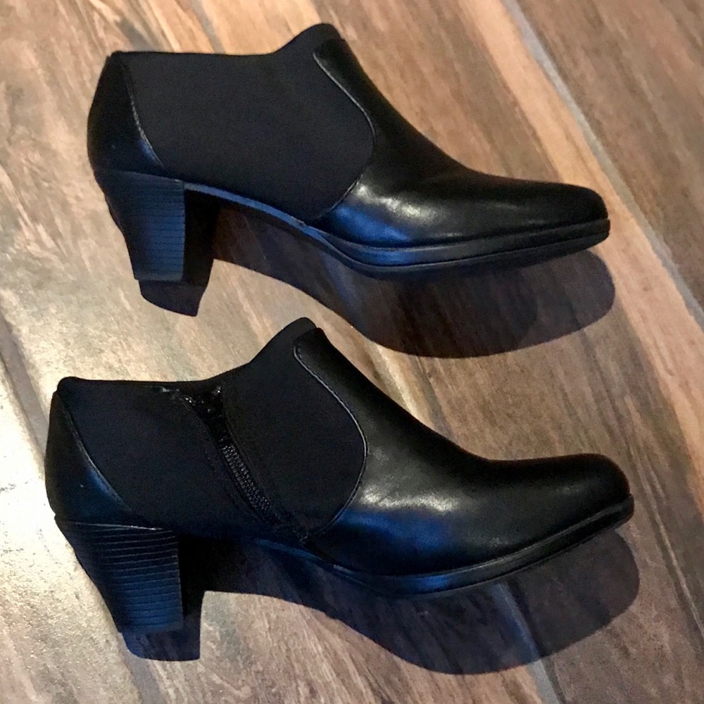 Real Black Leather Ankle Heeled Boots Size 6 - Picture 6 of 6